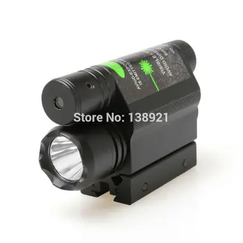 

2 in 1 LED Flashlight Combo Tactical Flashlights Q5 LIGHT 200LM with Green Laser Sight For Pistol/Gun Handgun