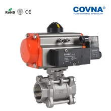 DN25 NPT резьба Пневматический шарик клапан с 5/2 электромагнитный клапан