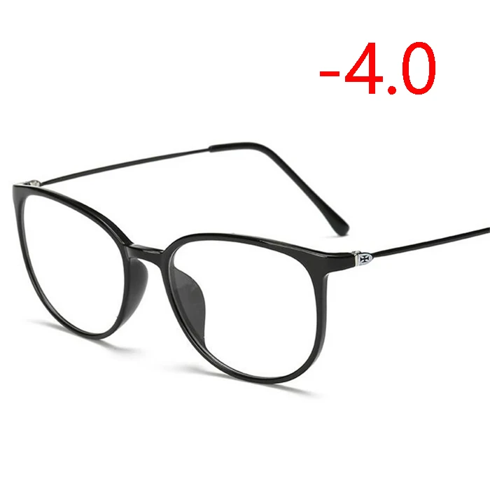 Ультралегкие TR90 очки для близорукости для женщин и мужчин ретро овальные студенческие близорукие очки диоптрия-0,5-1,0-1,5-2,0-6,0 - Цвет оправы: Myopia 400