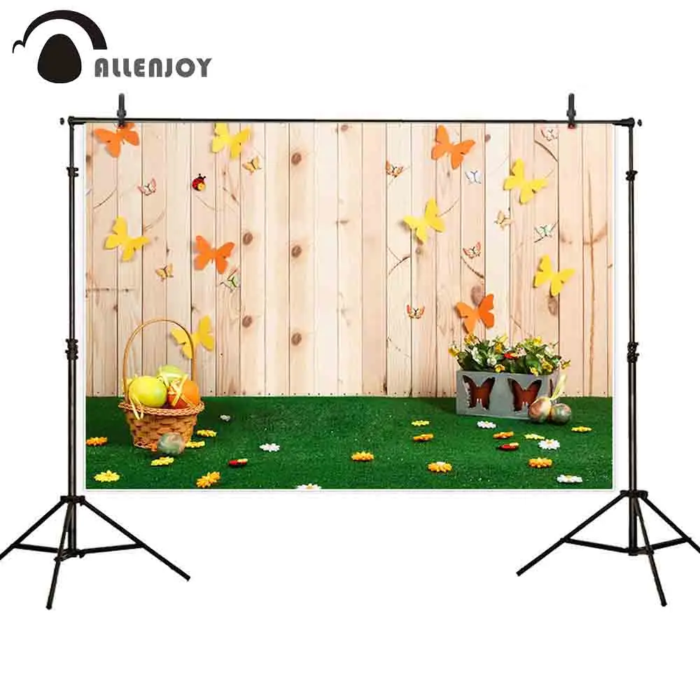 

Allenjoy background for photo studio spring easter garden butterfly photography backdrop photocall photo shoot prop fabric