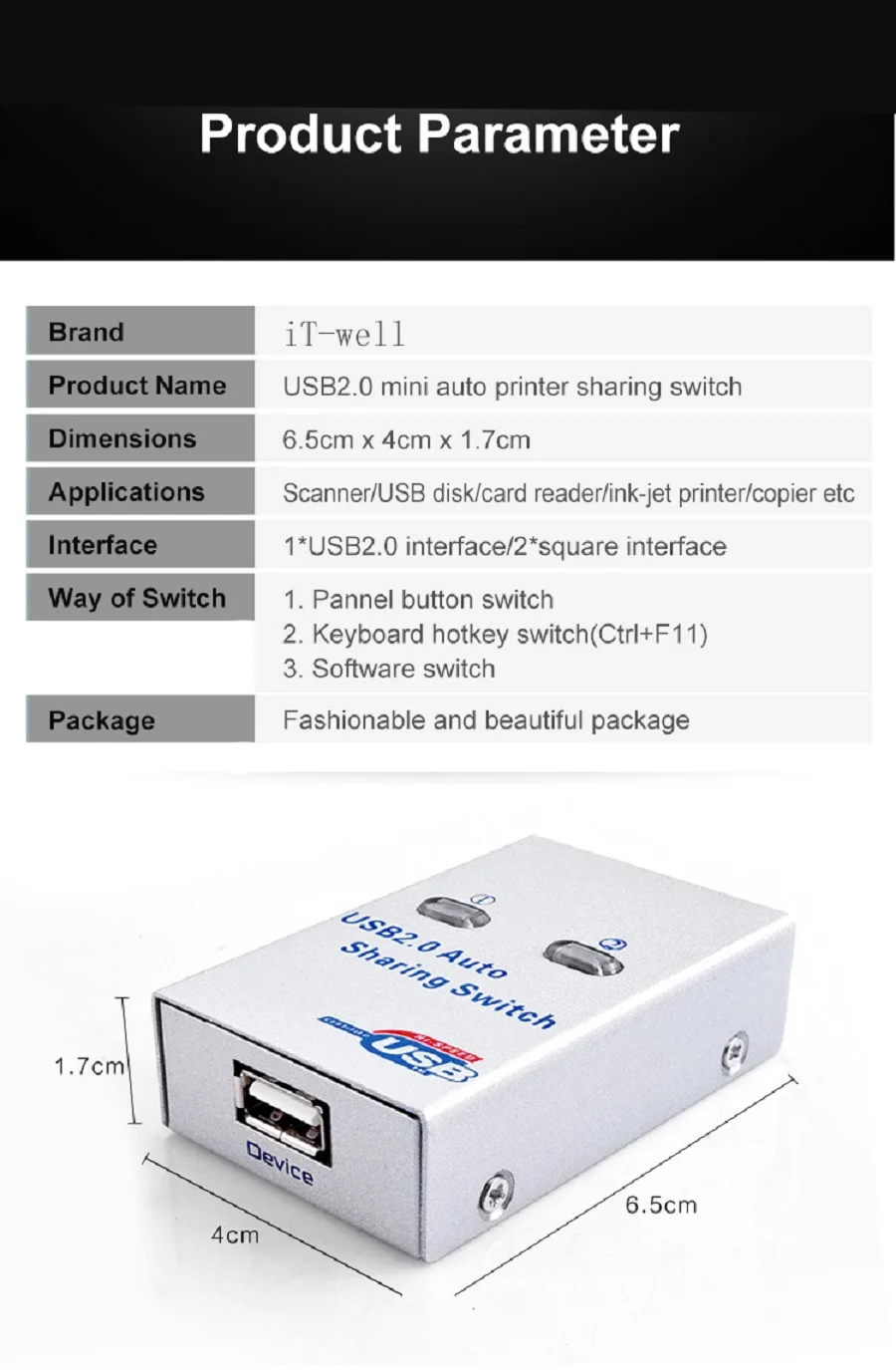 Usb-хаб, usb-USB-Автоматический коммутатор-распределительный-переключатель, 2-компьютерный принтер, поддерживает 2 компьютера, чтобы поделиться 1 usb-устройством