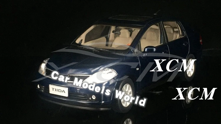 Diecast модель автомобиля для старого Tiida Yida седан 1:18(темно-синий)+ маленький подарок
