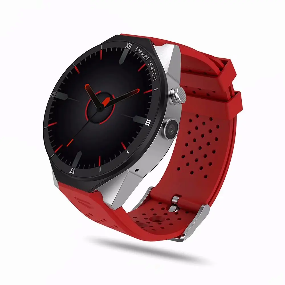 RUIJIE KW88 Pro умные часы для мужчин Android 7,1 часы MTK6580 3g Smartwatch 1 ГБ 16 ГБ монитор сердечного ритма gps с камерой 2 МП - Цвет: KW88 Pro Red