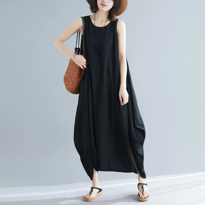 

Fashion 2019 Summer Plus Size Cotton Linen Jumpsuit Women Causal Loose Long Romper Ladies Harem Wide Leg Pants Overalls