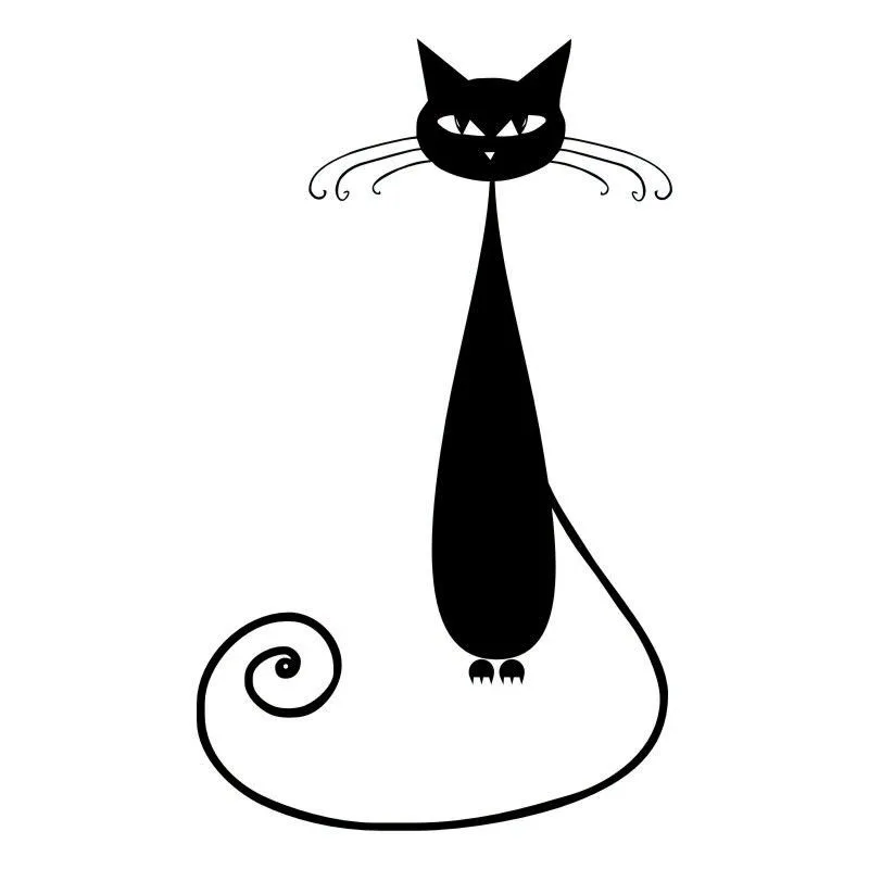 

8.3*13.8CM Funny Cartoon Cat Car Window Decoration Stickers Cool Animal Car Sticker Black/Silver C4-0639