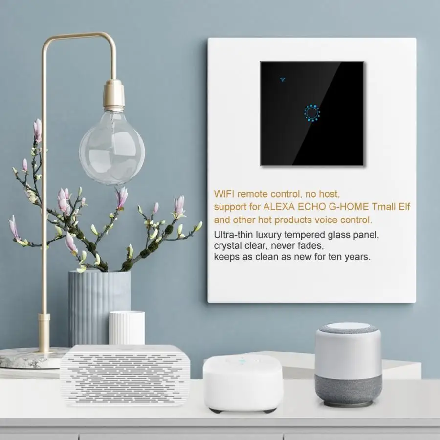 1 банда Smart wifi беспроводной сенсорный выключатель панель Стандартный Переключатель ЕС дистанционное управление приложением