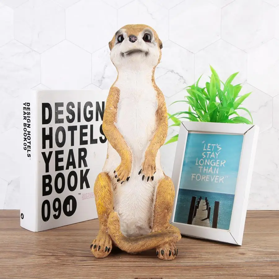 

Fashion Miniature Meerkat Animal Model Toy Figurine Indoor Outdoor Home Office Table Garden Decor Ornament