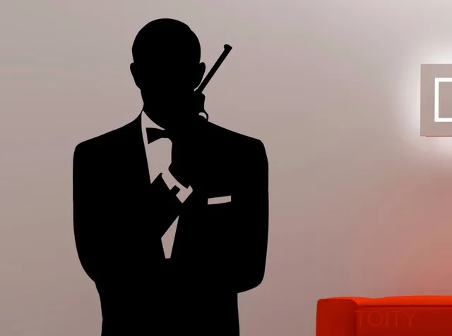 james bond silhouette bust wall art decal retro 007 vinyl sticker cool movie poster dorm teen
