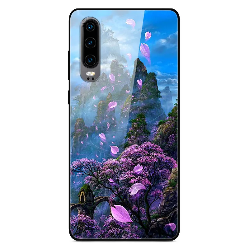 Чехол H для huawei P30, жесткий стеклянный чехол для телефона huawei P30 Pro P30Pro, Мягкий бампер, закаленное P 30, пространство для Huawe P30 - Цвет: 25