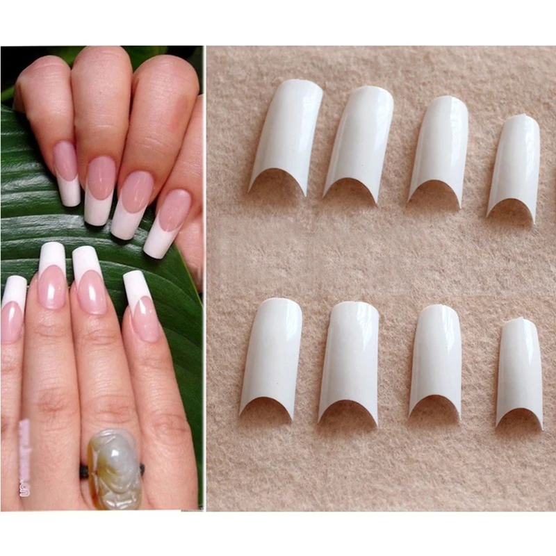 500 unids Sonrisa Francés Uñas Postizas Nail Tips French