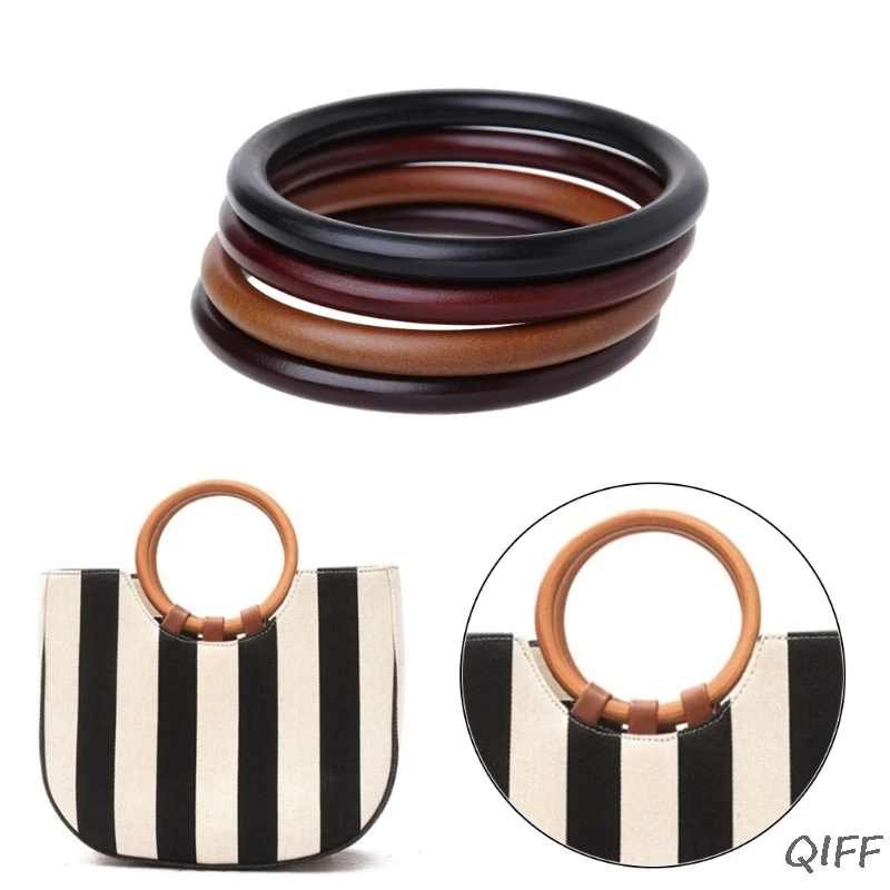 

Round Wooden Handle for Handmade Handbag DIY Tote Purse Frame Making Bag Hanger