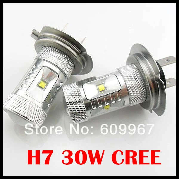 

10pcs 30W H7 led Bright 600 Lumen CREE Chip High Power LED Fog Light Bulb Lamp White DRL Headlight Daytime Running