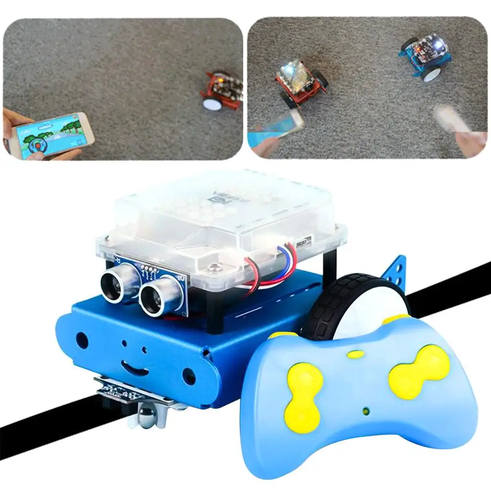 

DIY Robot Car Kit with Intelligent Programming Assembled Remote Control Robot Toys