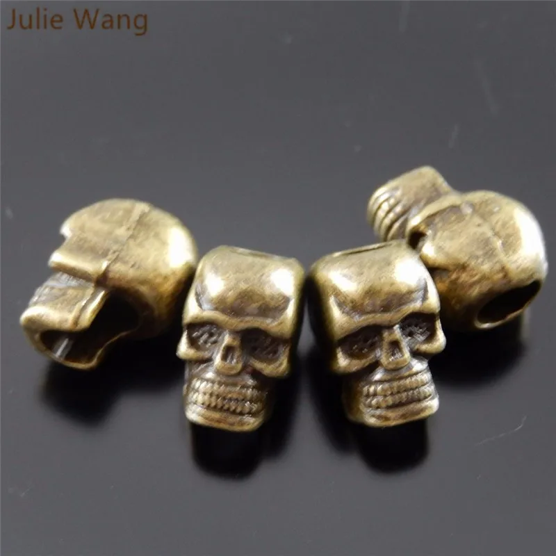 Бусины в виде черепа Julie Wang 10 шт. металлические бусины вставки из сплава модные