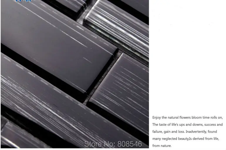 hand painted black glass mosaic 6