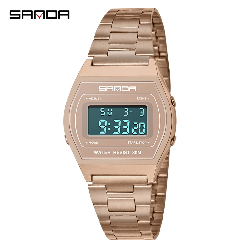 

SANDA Fashion Sport Watches Men Waterproof LED Digital Watches Black Gold Silver Wristwatches Clock Men relogio masculino 406