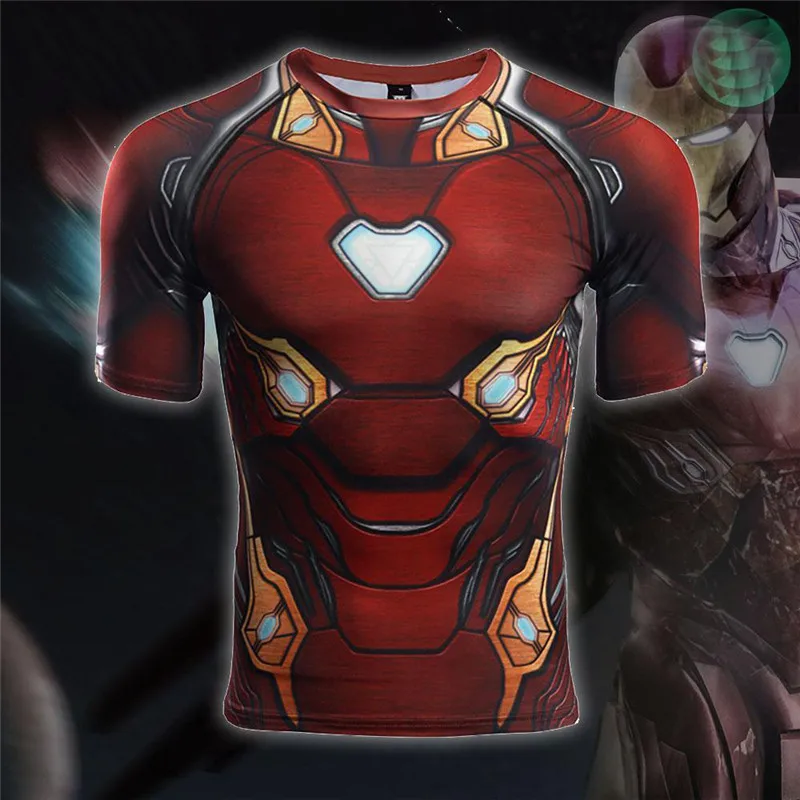 

Infinity War Iron M 3D Printed T-shirts Men Compression Shirt Short Sleeve Crossfit Fitness Cloth Tops Male