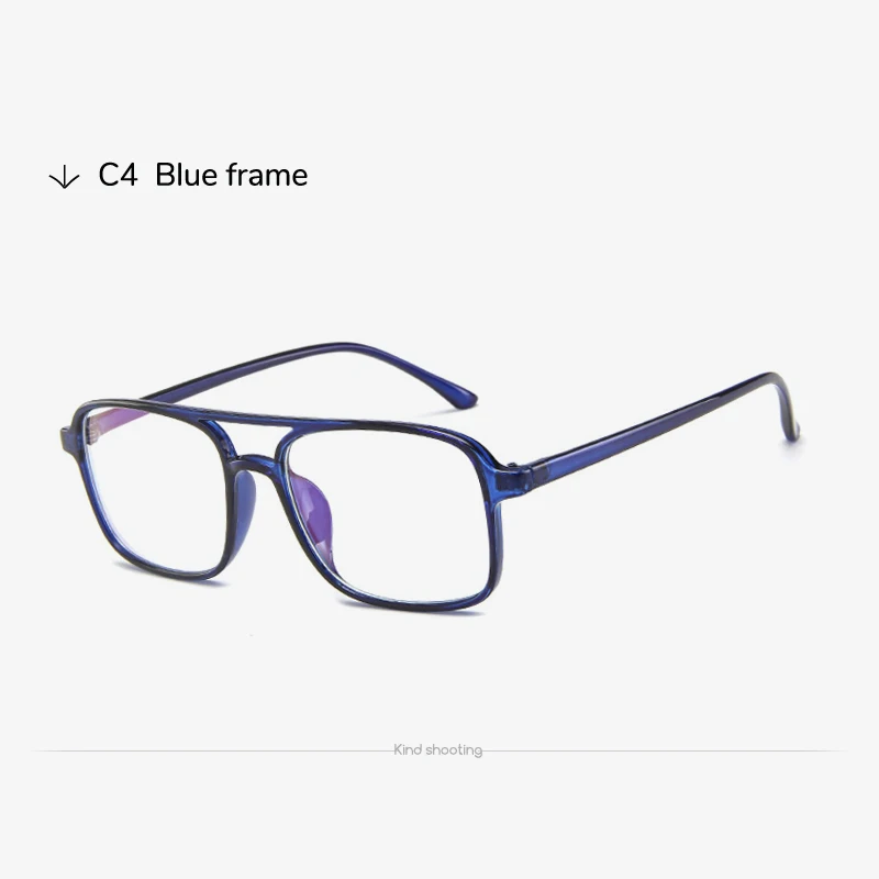 Toketorism винтажные очки для женщин и мужчин, двойной мост, ретро очки, легкие оптические очки, оправа 0342 - Цвет оправы: Blue