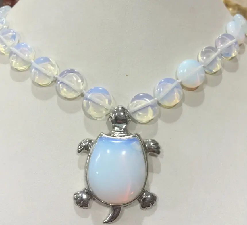 

Hot sale new Style >>>>>New 12mm coin Sri Lanka Moonstone Gems Tortoise Pendant Necklace 18 '' AAA ++