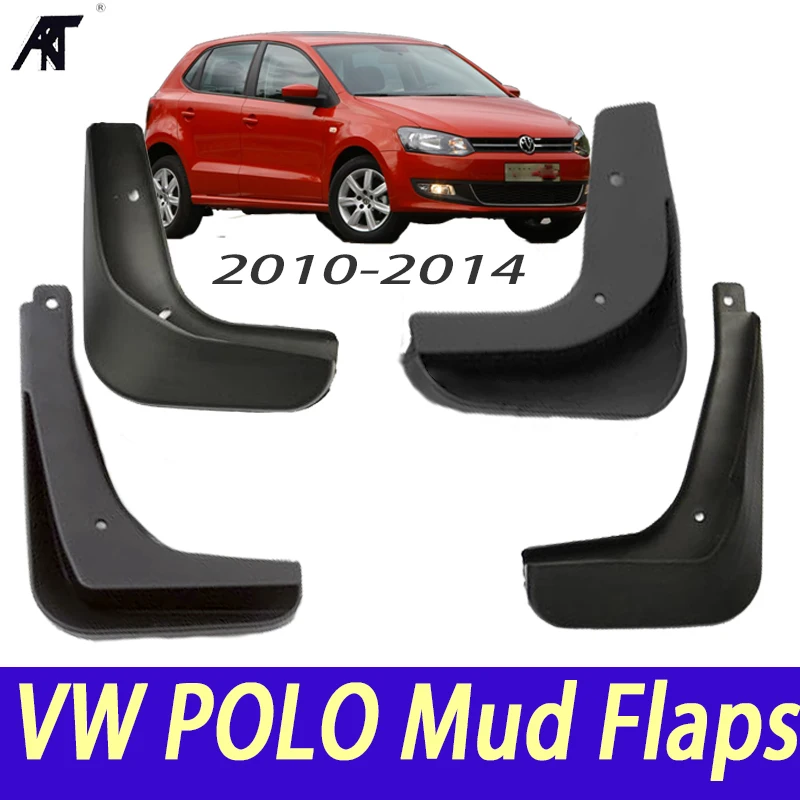 Set Mud Flaps For VW Polo Mk5 6R 2010 2014 Mudflaps Splash Guards Front Rear Mud