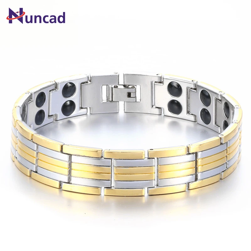 

Nuncad Energy Men's Magnetic Cuff Bracelets Health Care Pulseiras Casting Jewelry Bangles & Bracelets Armband Adjustable Length