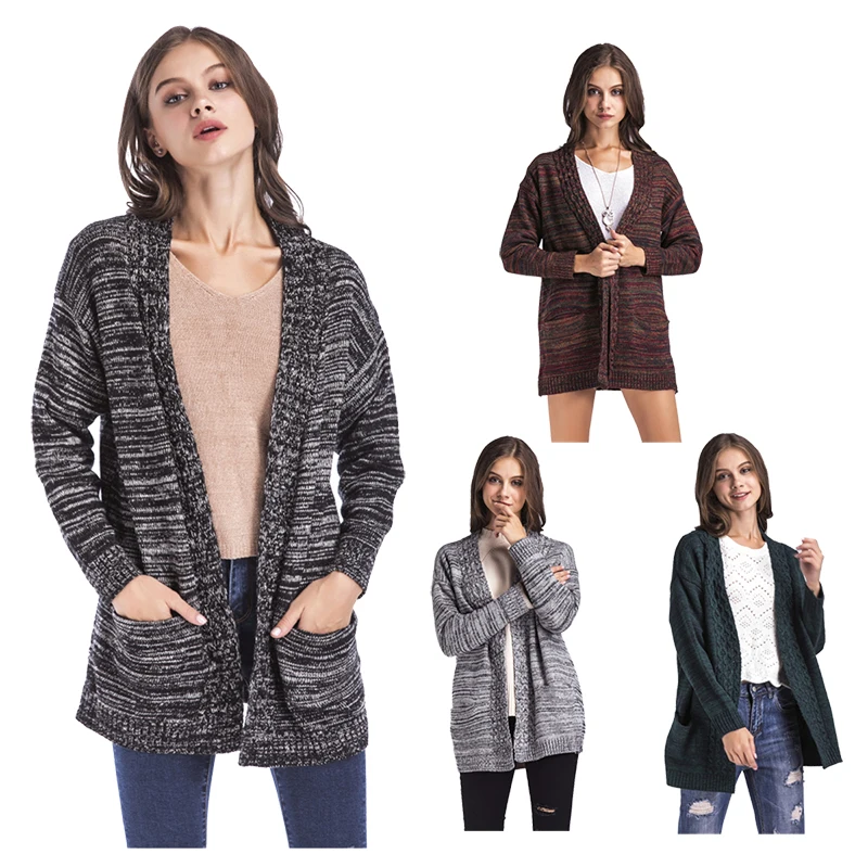 Women's Winter Sweater Warm Knitted Loose Cardigan Sweater Coat Jacket