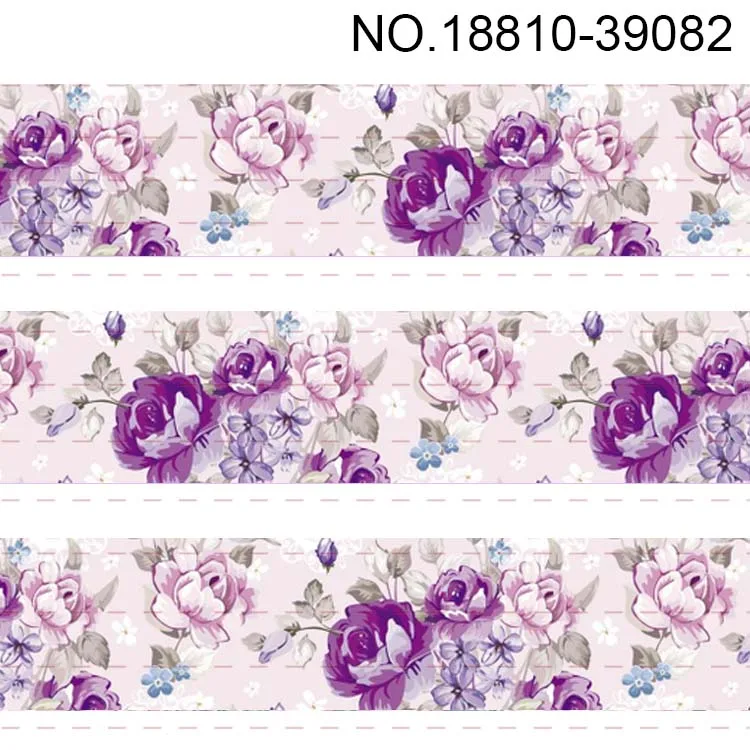 10yards- different sizes-Flowers pattern Grosgrain ribbon-beautiful flowers pattern printed ribbon - Цвет: 18810-39082