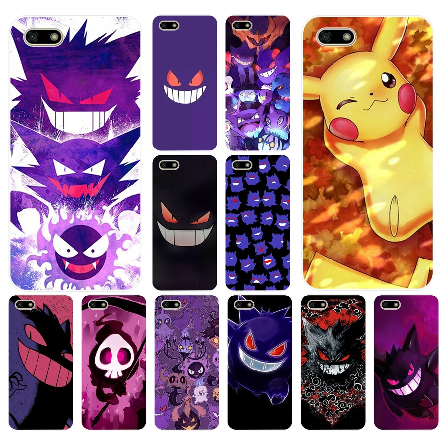 

266FG Pokemons Go Gengar Sinister Soft Silicone Tpu Cover Case for huawei Honor 7a 5.45 pro 5.7 7c 7x y5 2018 case