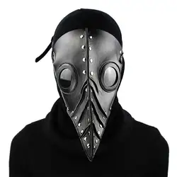 Черный искусственная кожа стимпанк маска Готический чума доктор длинные клювы птица ретро в стиле панк Рок вечерние косплей маски для