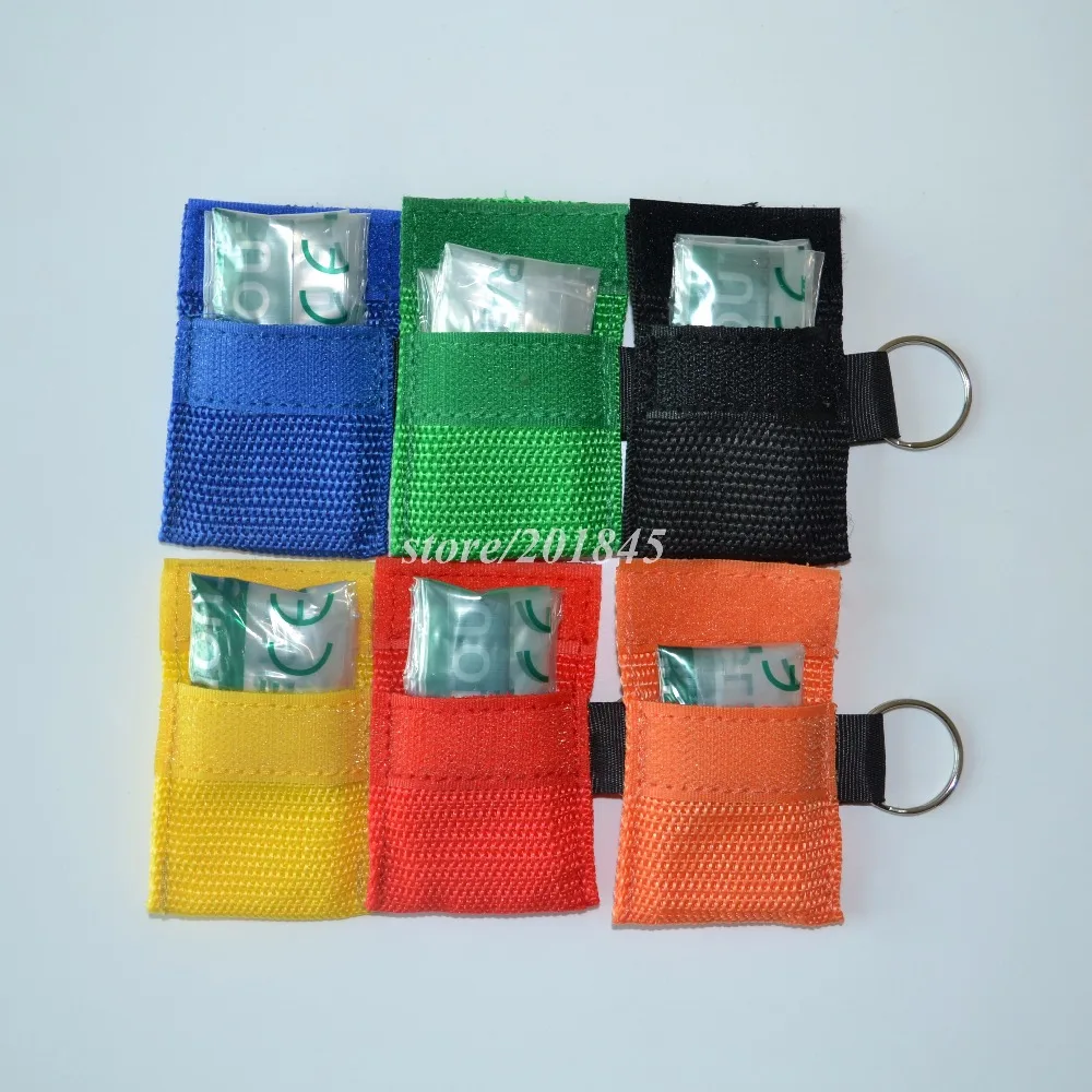 1Pc CPR Resuscitator Mask CPR Face Shield With Keychain Emergency Rescue Training CPR Health Care Tool 6 Colors