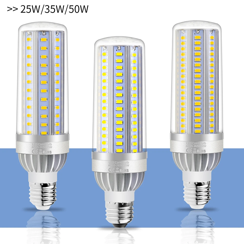 

Corn Bulb ampoule led E27 220V LED Lamp High Power E26 LED 50W Light Bulb 25W 35W Chandelier Lighting Indoor No Flicker SMD 5730