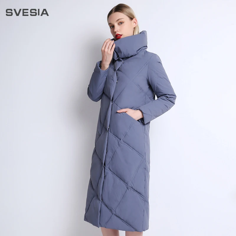 SVESIA 2018 winter duck down jacket women long coat parkas thickening Female stand collar high quality Warm Clothes