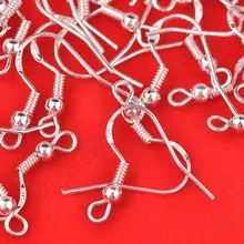Shining Oorbel Maken 200PCS Groothandel 18mm 925 Sterling Zilveren Oorbel Franse Haken Kralen Bal Accessoire Sieraden Bevindingen(China)