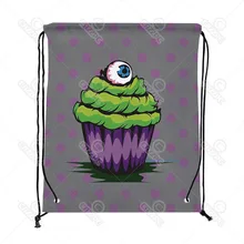 "Ужас Зомби Глаз Зеленый кекс" печати шнурок рюкзак покупки путешествия мешок обувь Подарочная сумка mochilas feminina