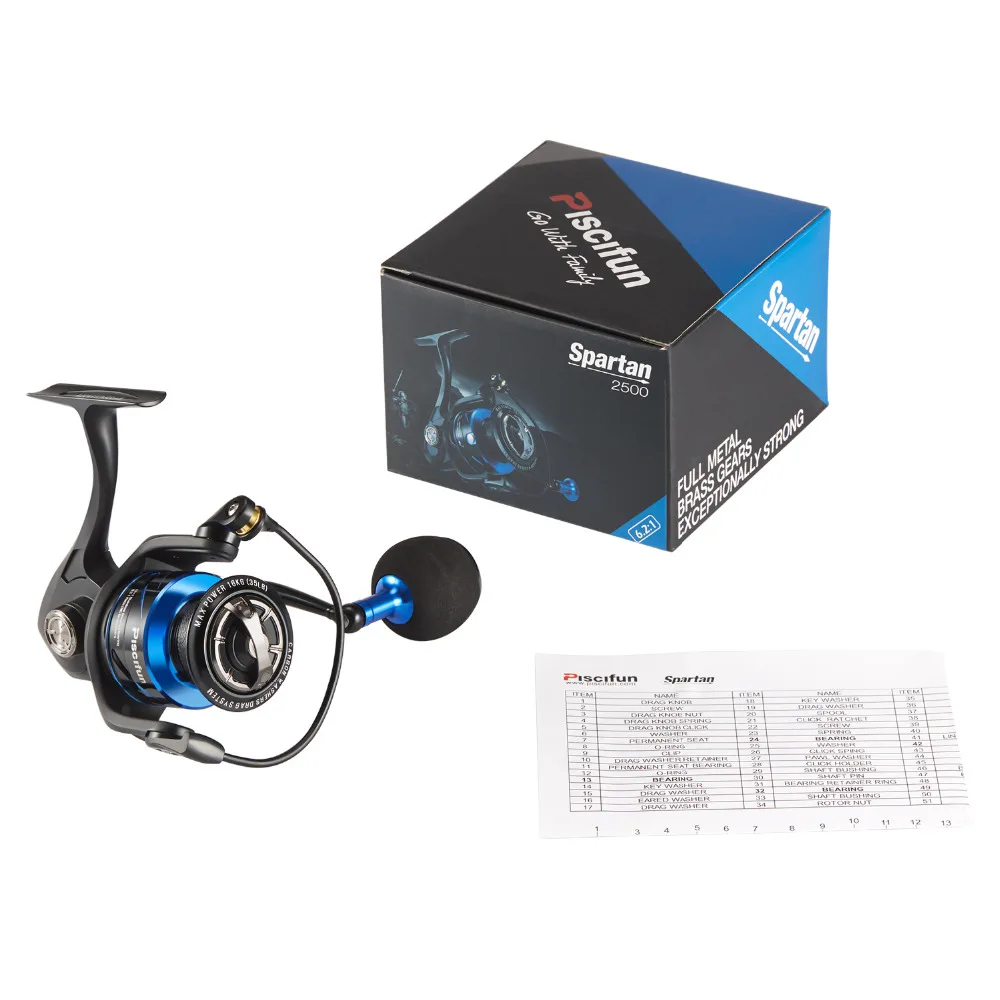 Molinete de Fiação Carretel de Pesca 12 + 1 Salgada até 20 Piscifun Spartan Rolamentos Blindados Relação Engrenagem Corpo Inteiro Água kg Max Arraste 6.2:1 17 inteiro água salgada até 20 kg max arraste carretel de pesca