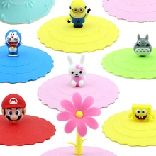 FG282 творческий чашку охватывает круглый силиконовые милые животные стиль опечатывание чаша крышка 3 шт./лот