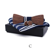 Mantieqingway деревянная бабочка платок Запонки Наборы для мужчин свадебные бизнес деревянная Бабочка полиэстер карман Sqaure запонки