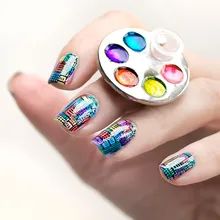 1 шт. мини искусство оформления ногтей Палитра для бесплатной руки кольцо для маникюра паллетка для ногтей художественные инструменты