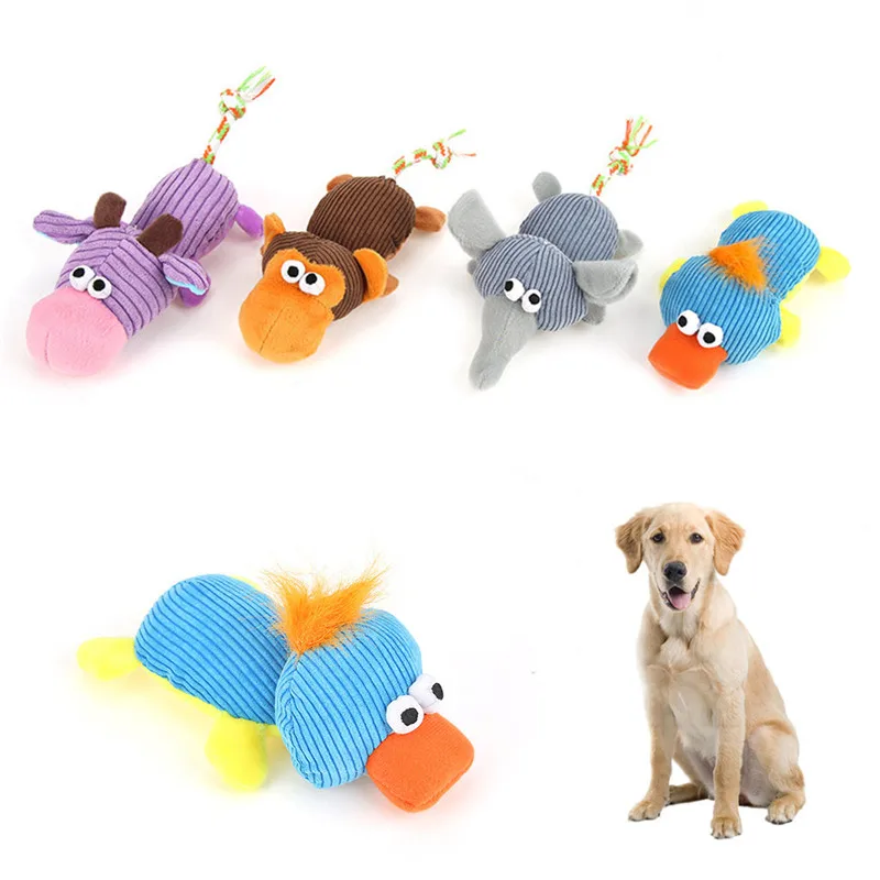 

Pet Cat Dog Squeaky Toy Squeaker Sound Chew Fetch Interactive Dog vocal molars bite-resistant toy monkeys and ducks A1