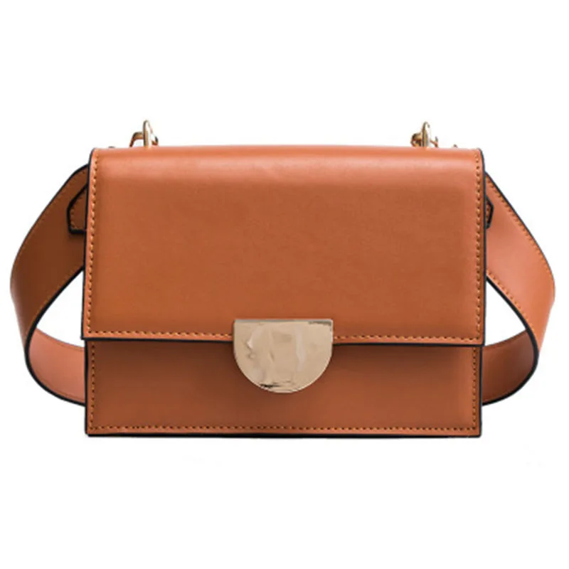 

2019 new large capacity retro wide shoulder strap shoulder diagonal bag multi-functional texture lock elegant small square bag