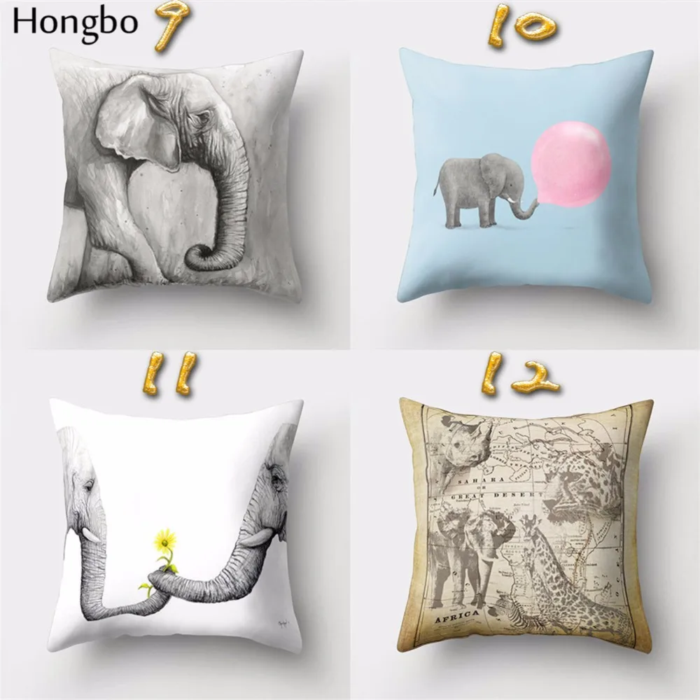 1 шт. декоративная наволочка с принтом слонов|cushion case|throw pillow coverscover cushion |