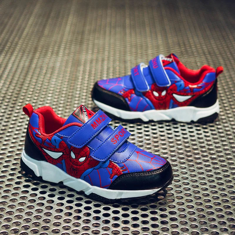 الربيع الخريف طفل الاطفال سبايدرمان أحذية الفتيان بو الجلود مريح الرياضة حذاء للأطفال رياضية المدرسة الطالب أحذية للبنين