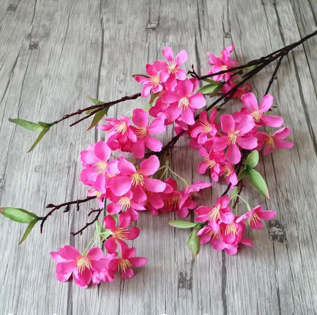 6pcs Artificial Apple Blossom Stem Fake Apple Tree Branch Flower 85cm