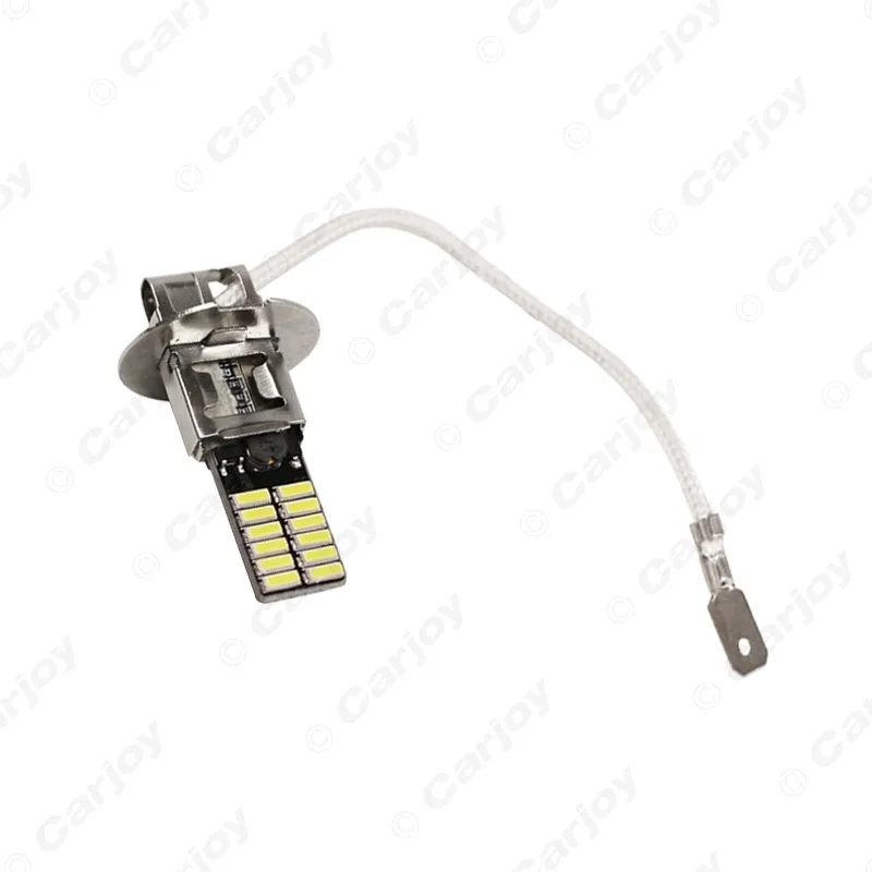 LEEWA 50 шт. белый H3 24SMD 4014 чип 24 светодиодный безошибочное действие Canbus автомобиль передний светодиодный противотуманные светодиодные фары# CA4021
