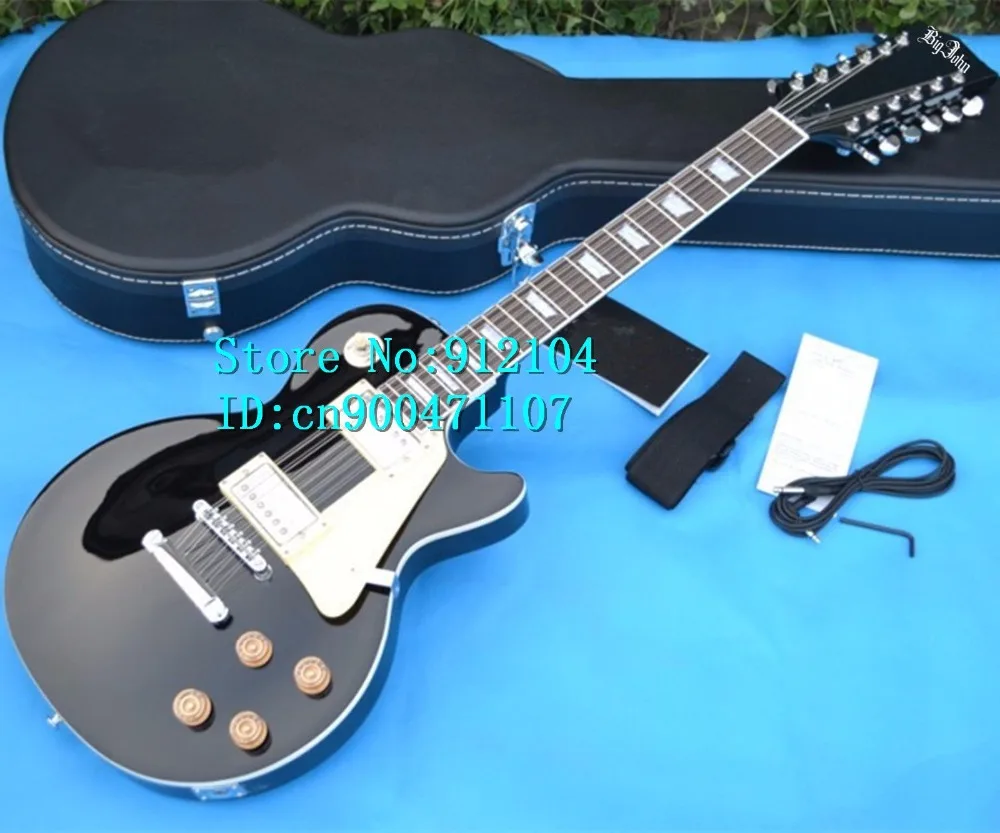 

free shipping retail new 12-strings electric guitar with mahogany body chrome hardware  F-1368+foam box