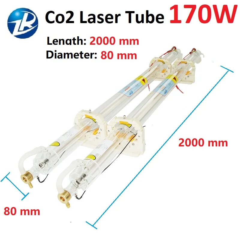 SHZR 170 Вт лазерная трубка 2000*80 мм Co2 для нанесения лазерной гравировки машина часть co2 лазерной трубки