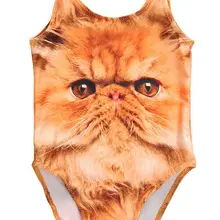 Купальники для девочек милые животные купальный костюм бикини костюмная пляжная одежда