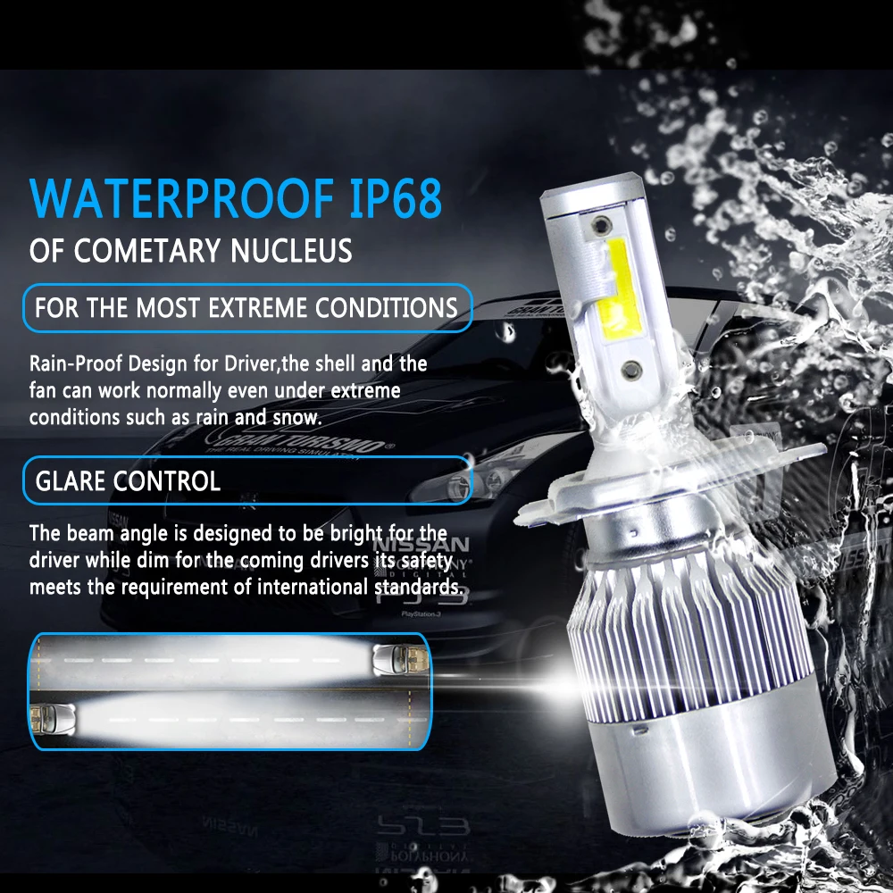 Aslent C6 Car Headlight H7 LED H4 Bulb H1 H3 H11 HB3 9005 HB4 9006 9007 9012 880 Fog Lights Auto Lamps 72w 8000lm 6000K 12V 24V Aslent C6 Car Headlight H7 LED H4 Bulb H1 H3 H11 HB3 9005 HB4 9006 9007 9012 880 Fog Lights Auto Lamps 72w 8000lm 6000K 12V 24V