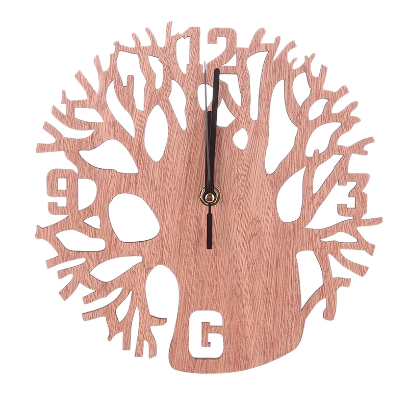 Wooden Wall Clocks Tree Shape Silence Creative Clock for Living Room Wall Clock Simple Home Decoration for Kitchen Room