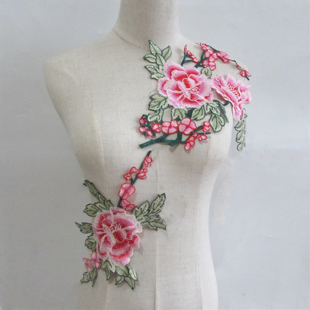 Hot sale a pair Pink Sewing Lace Collar Embroidered Applique Decoration Costume DIY Neckline Clothing Accessoires | Дом и сад